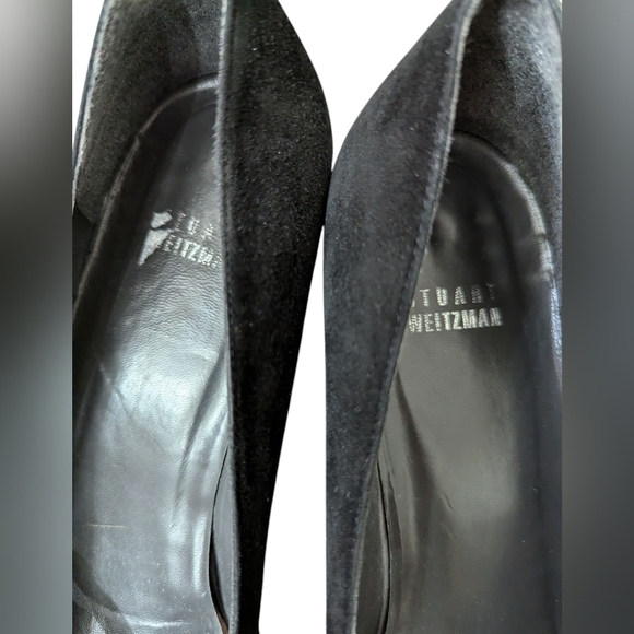 Vintage Stuart Weitzman Black Suede Kitten Heel Pumps Women’s Size 10M - Picture 4 of 9